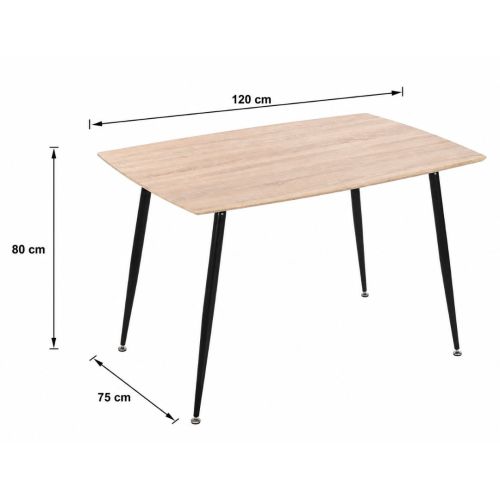 Mesa de Comedor SWEDEN de Superficie de Madera Roble y Patas de Metal MBLMFJ0000001
