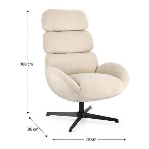 Sillón Giratorio VIOLANTE Tapizado en Tejido Perla 0733506