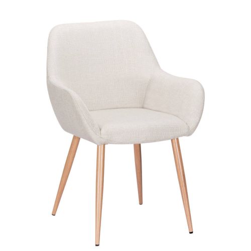 Silla de Comedor ERIKA Tapizada en Tela con Patas de Metal DC-3115