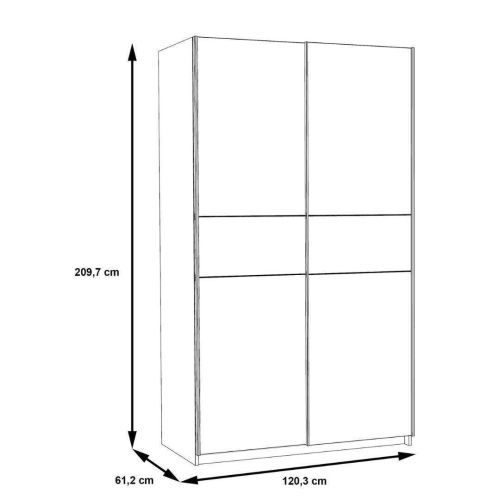 Armario 2 Puertas Correderas de Melamina Blanco y Roble Sonoma WNPS423E1-Q89