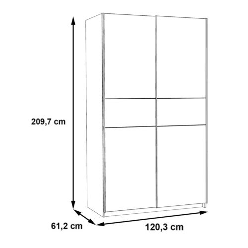 Armario 2 Puertas Correderas Estructura de Melamina WNPS423E1-Q45