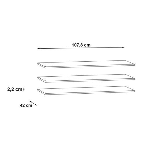 Set de Estantes de Melamina para Armario 107,8 cm WNND92-A06