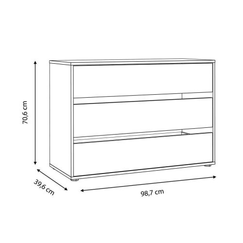 Cajonera para Armario Estructura de Melamina 98,7 cm TWTK24-A06