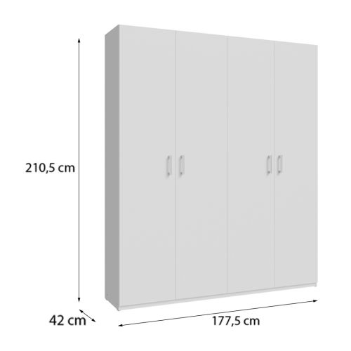 Armario Recibidor con Puertas y Estantes Estructura de Melamina de 177,5 cm HMNS941-120