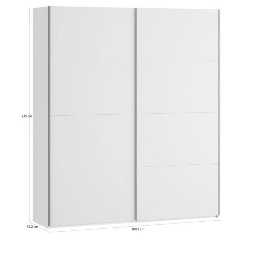 Armario Color Blanco Mate con 2 Puertas Correderas de 200 cm FTIS32461-120