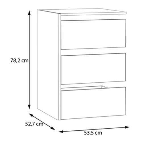Cajonera para Armario Estructura de Melamina de 53,5 cm SHMC351-A18