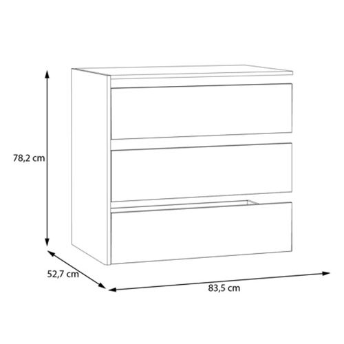 Cajonera para Armario Estructura de Melamina de 83,5 cm SHMC381-A18