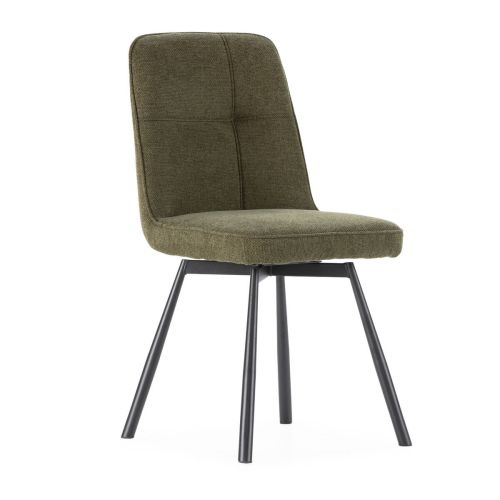 Silla de Comedor Giratoria TIRSA Tapizada con Patas de Metal