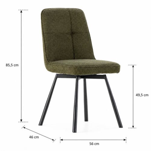 Silla de Comedor Giratoria TIRSA Tapizada con Patas de Metal