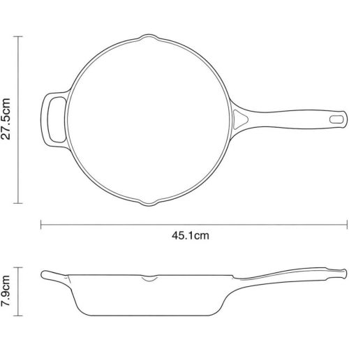 Sartén TRAMONTINA Estructura de Hierro Fundido Esmaltada Roja de 25 cm 31700205