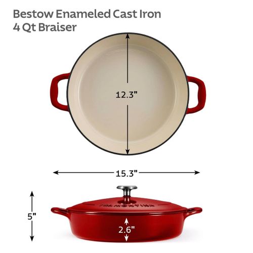 Cazuela Baja TRAMONTINA de Hierro Fundido Esmaltado Roja 30 cm 31700207