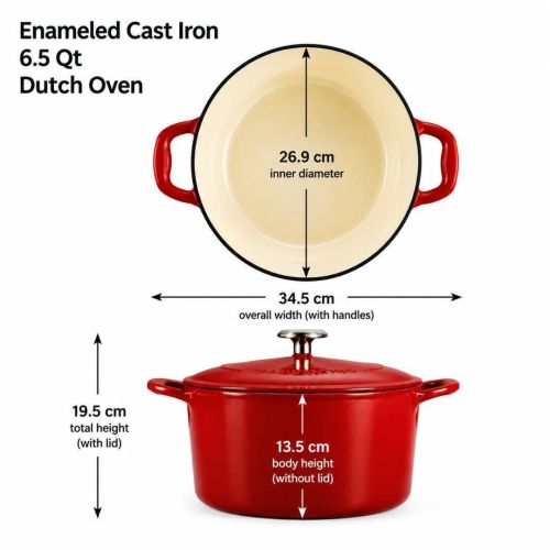 Cocotte Estructura de Hierro Fundido Esmaltado Roja 28 cm 6,2 L 31700213