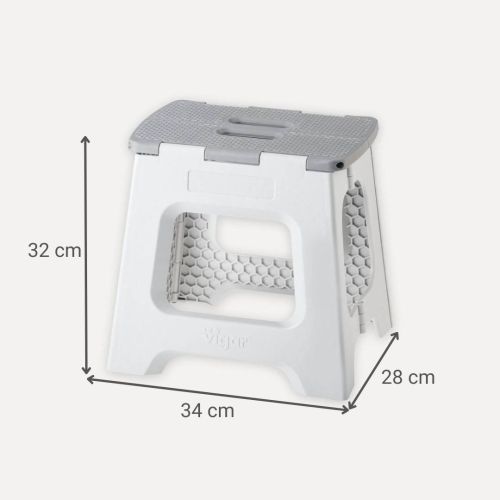 Taburete Plegable COMPACT Antideslizante Gris 32 cm 8917