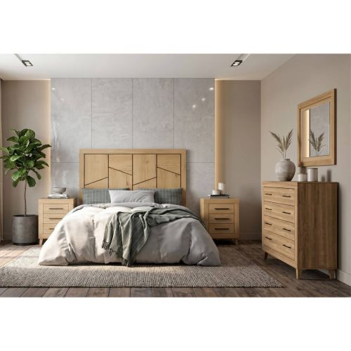 Composición de Dormitorio JORDAN EVO con Cómoda y Espejo