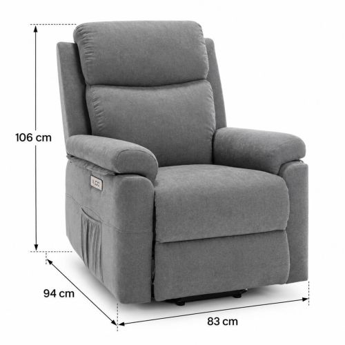 Sillón Relax KITO Power Lift de 1 Motor con Chenilla y Puerto USB