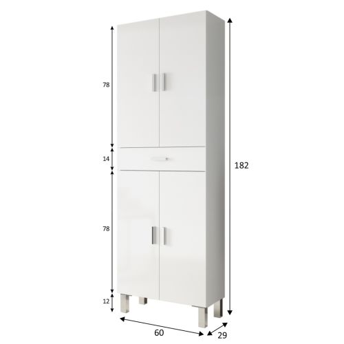 Armario de Baño ARUBA Blanco con 4 Puertas y Cajón 305280BO