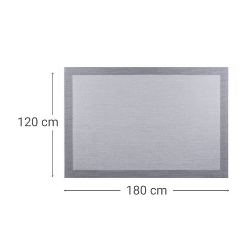 Alfombra Rectangular de Tejido de Vinilo Color Gris 120x180