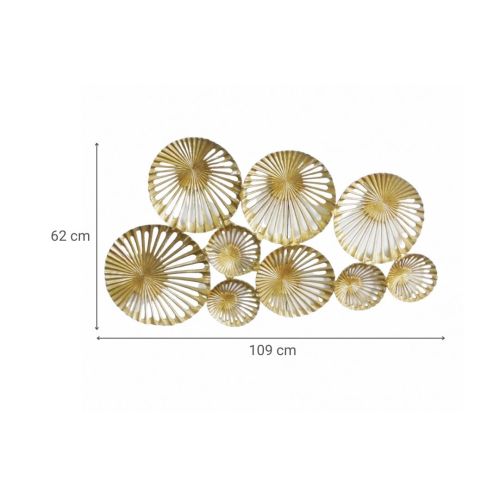 Panel Decorativo de Aluminio Dorado de Círculos de Metal 44-1235