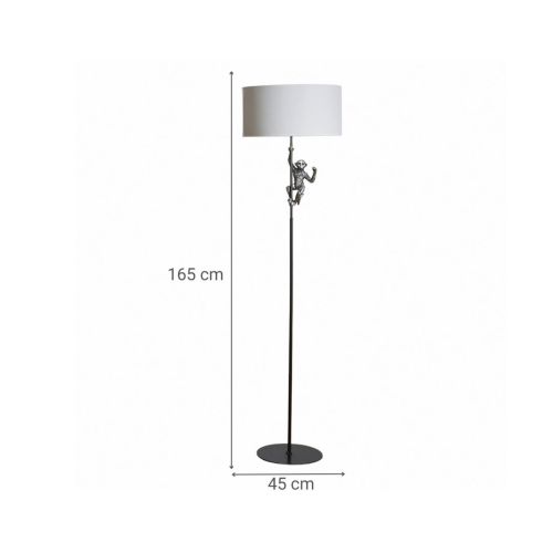 Lámpara de Pie Decorativa con Mono Color Plata y Pantalla Blanca 55-468