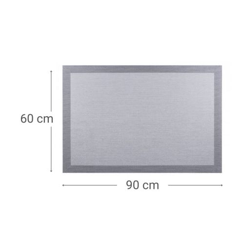 Alfombra Rectangular de Tejido de Vinilo Color Gris 60x90