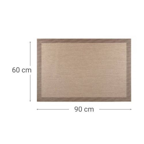 Alfombra Rectangular de Tejido de Vinilo Color Beige-Tostado 60x90