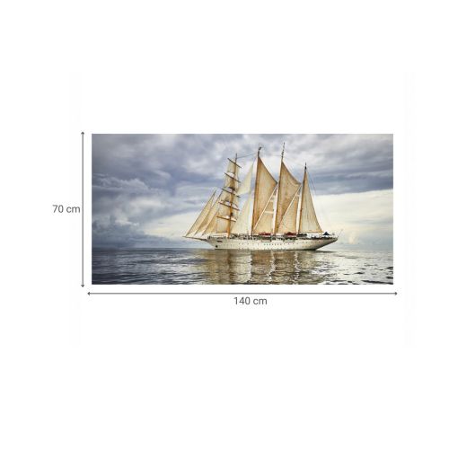 Cuadro Decorativo de Cristal con Impresión de un Velero de 4 Mástiles 81-484