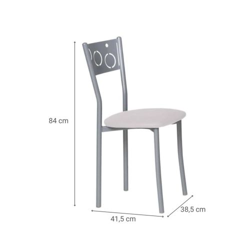 Silla de Cocina Metálica 919/AL de color Aluminio