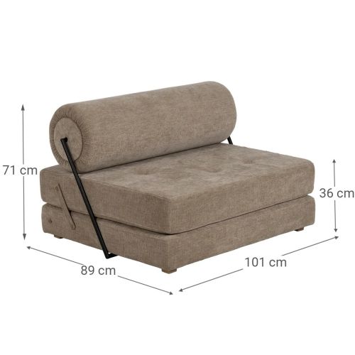 Sillón Cama Desplegable Tapizado Beige 613617