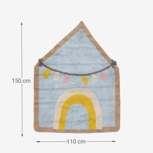 Alfombra Infantil CIRCO de Colores Pastel con Forma de Casa 608558