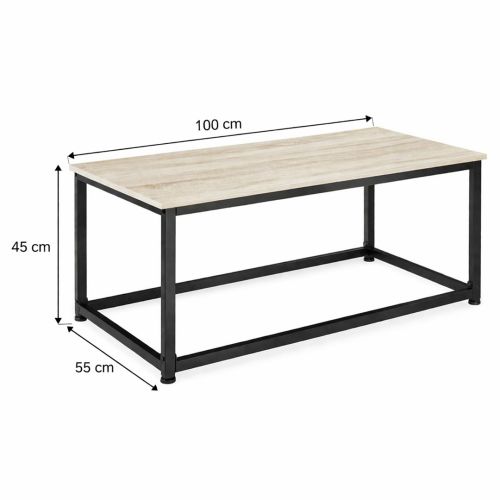 Mesa de Centro BAVIERA de Superficie de Madera y Patas de Metal MBLMCN0000021