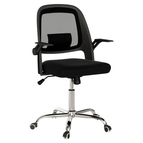 Silla de Oficina Negra con Patas Cromadas BUCAREST