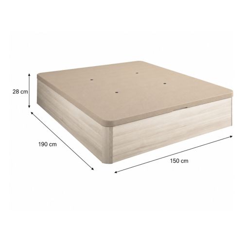 Canapé Abatible 150x190 cm SIL de Gran Capacidad con Tapa Tapizada 3D