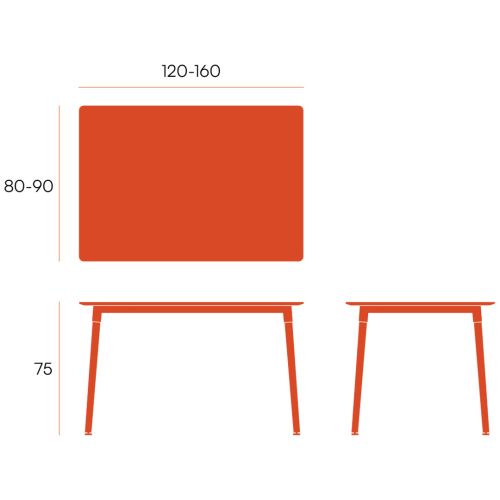 Mesa de comedor CARIBE 120 cm de Madera y MDF Lacado