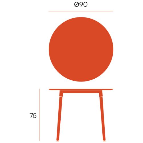 Mesa de comedor Redonda CARIBE 90 cm de Madera y MDF Lacado