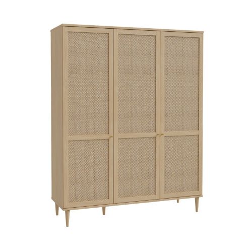Armario con Estantes CALASETTA en Roble Elegancia y Tecno Ratán CQSS932-D95D