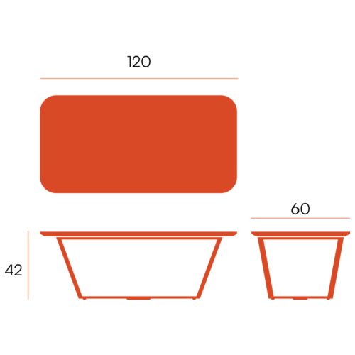 Mesita Auxiliar rectangular EGEO de MDF Biselada Estructura Metálica Negra de 120 cm