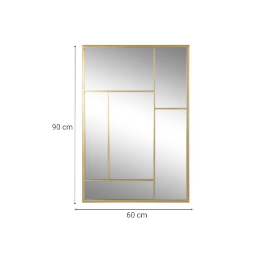Espejo de Cristal Vertical de 90 cm con Marco de Hierro Color Dorado ES-215377
