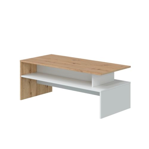 Mesa de Centro de Melamina LYRA Acabada en Roble Nodi/Blanco Artik 011644W
