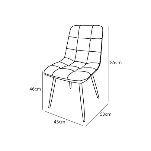 Sillas de Comedor FENDER Tapizadas Juego de 6