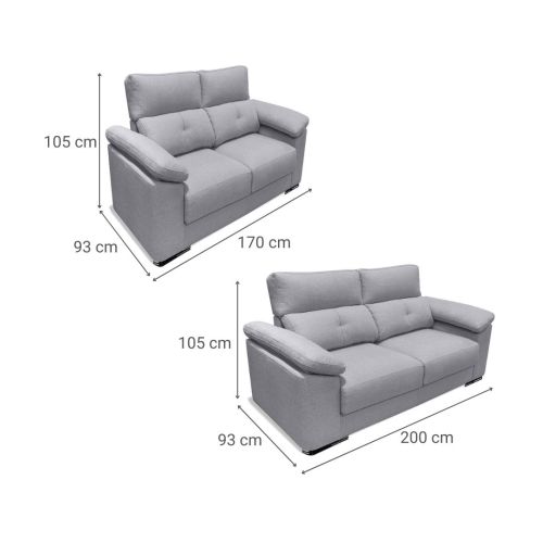 Conjunto de Sofá 3+2 Plazas MARÍA Cabezal Reclinable y Asiento Deslizante