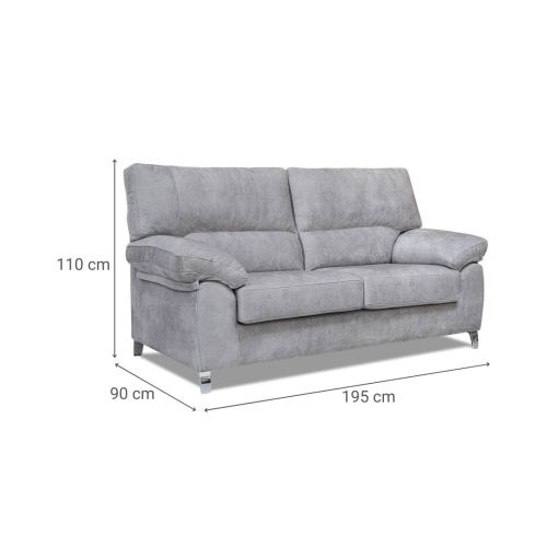 Sofá Fijo 3 Plazas Modelo LISA de 195 cm Tapizado en Tela