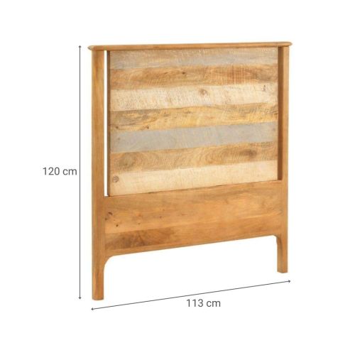 Cabecero en Madera Maciza de Mango 110x120 cm Gris Envejecido GABAR 10710