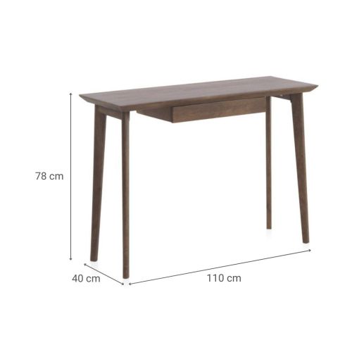 Consola de acabado natural con cajón de madera maciza de acacia GABAR 10840