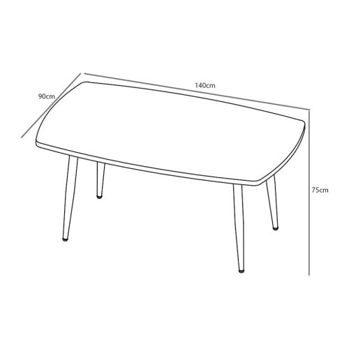 Mesa de Comedor HUDSON Fija con Tapa de MDF