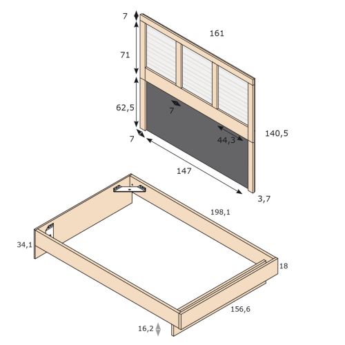 Juego de Dormitorio de Melamina JORDAN EVO Nº 29 Blanco y Roble