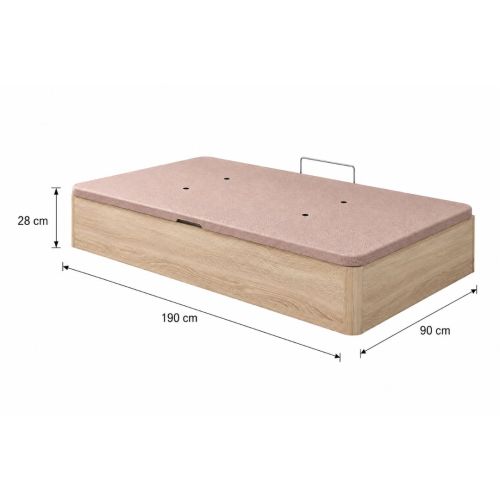 Canapé Abatible YECLA Apertura Lateral 90x190 Cambria con Tapa 3D WEBYECL90CBR