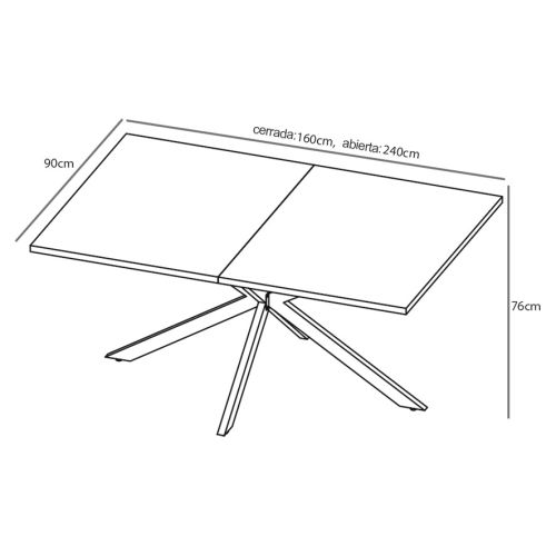 Mesa de Comedor KELLER Extensible en MDF Negro