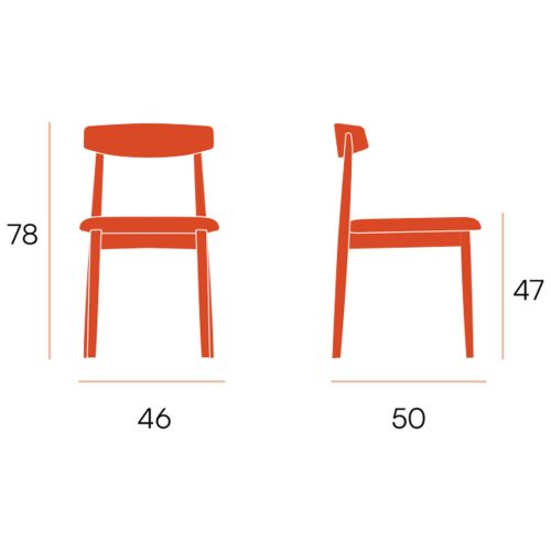 Conjunto de Dos Sillas MALMO con Asiento Acolchado Hueso y Estructura de Madera Natural CG1856HU
