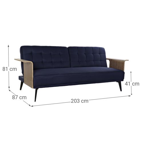 Sofa Cama 3 Plazas de Apertura Clic Clac Tapizado en Poliéster MAGRITTE