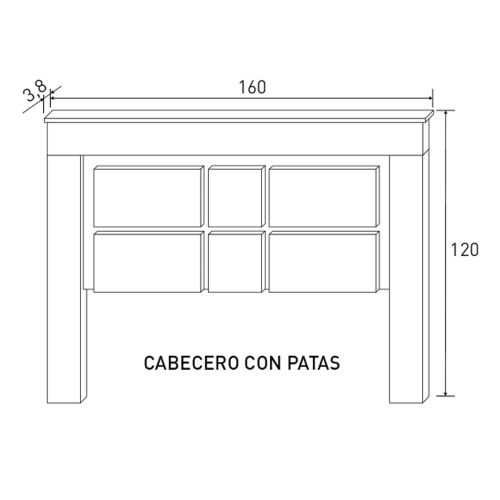 Cabecero de Cama Matrimonio con Patas LARA